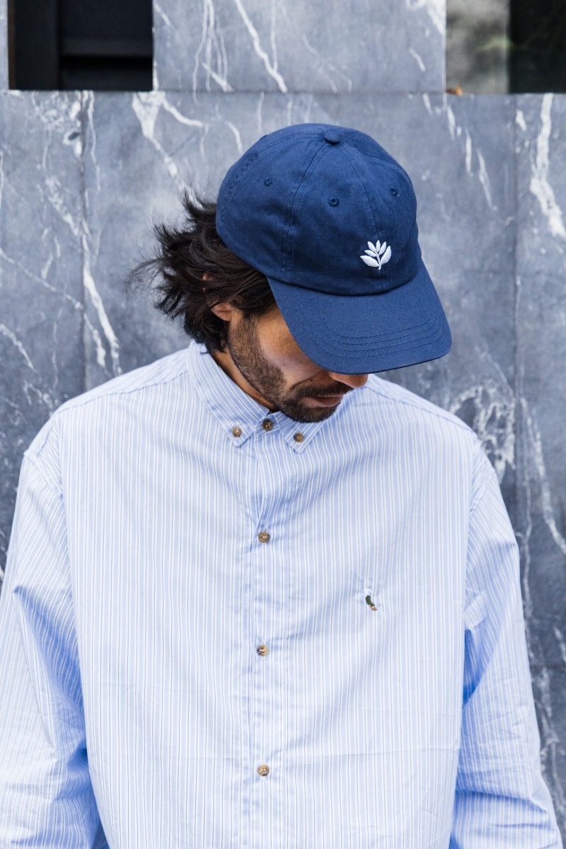 Magenta Bossed Dad Hat - Navy