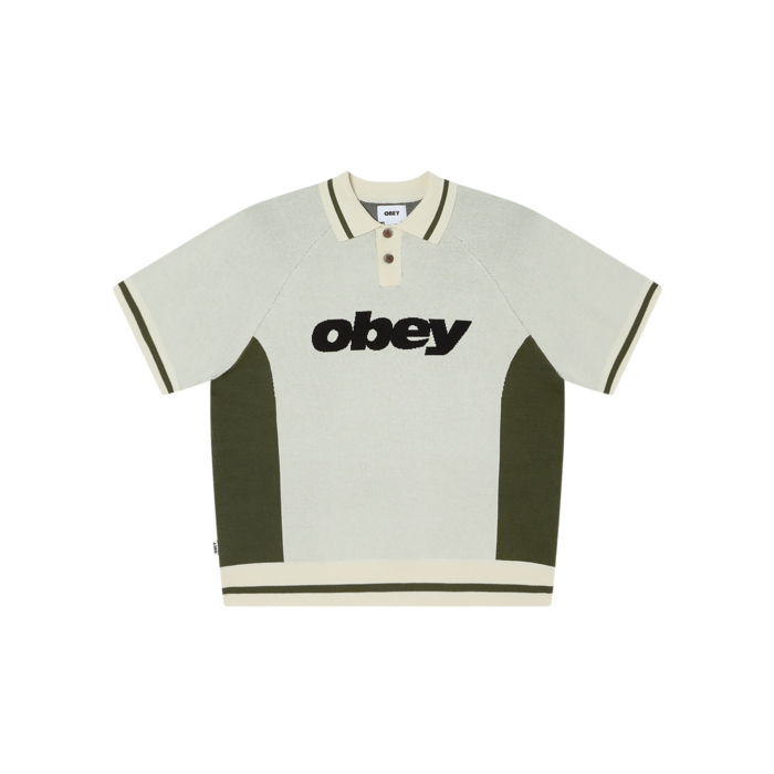 Obey Sport Polo Sweater - Unbleached Multi
