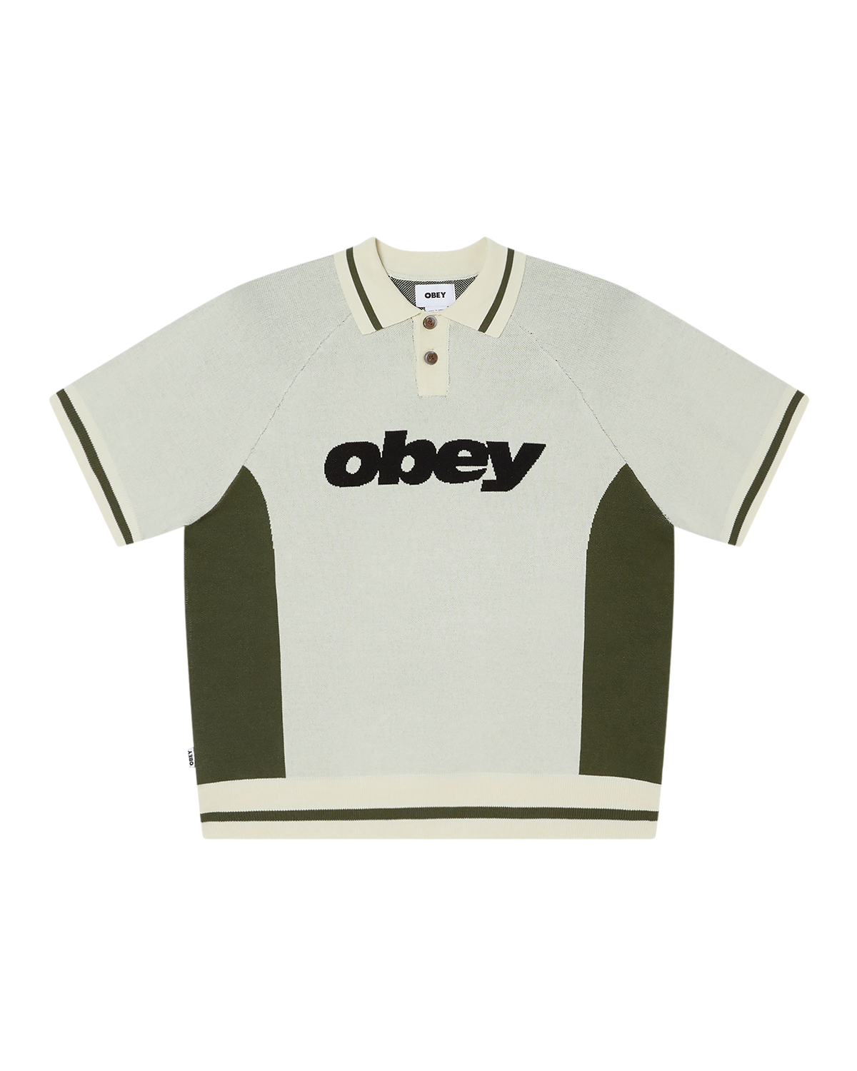 Obey Sport Polo Sweater - Unbleached Multi
