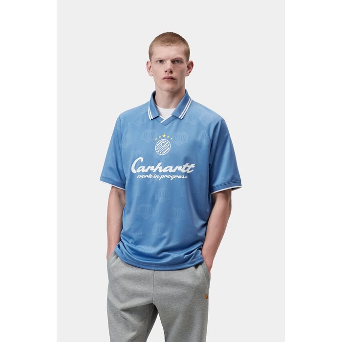Carhartt WIP S/S Terrace Football T-Shirt - Heart Train Jacquard/Curacao