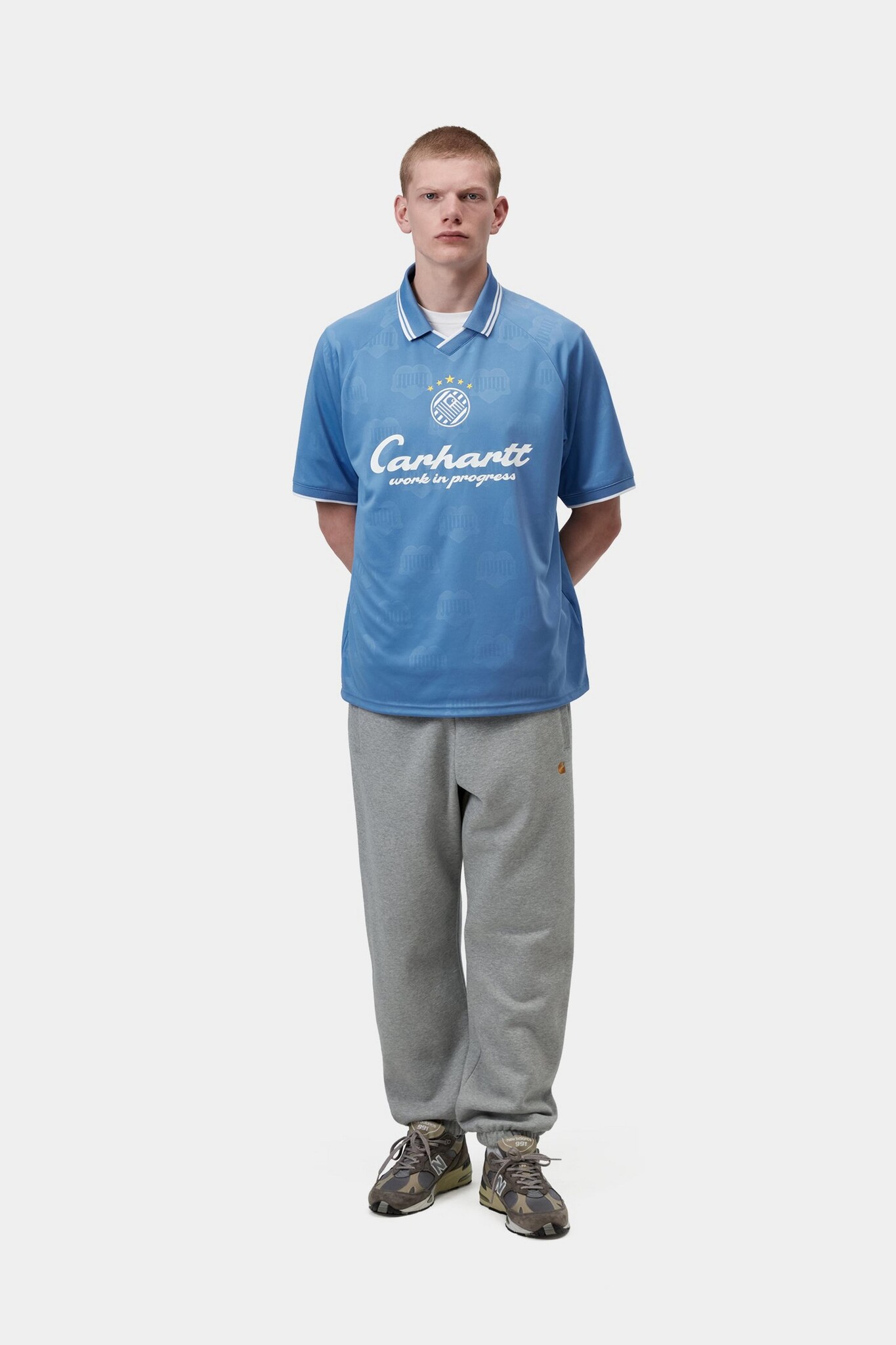 Carhartt WIP S/S Terrace Football T-Shirt - Heart Train Jacquard/Curacao