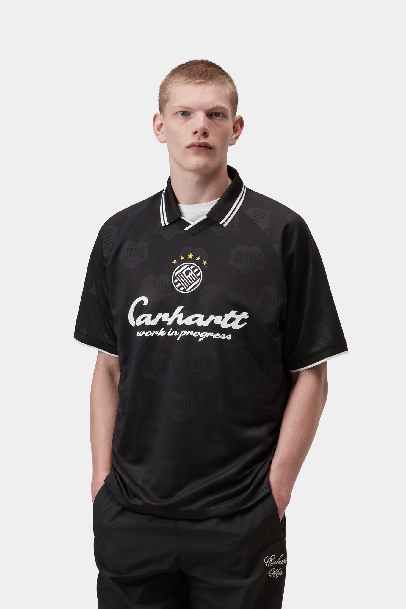Carhartt WIP S/S Terrace Football T-Shirt - Heart Train Jacquard/Black