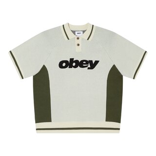 Obey Sport Polo Sweater - Unbleached Multi