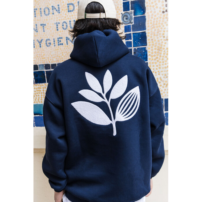 Magenta Chenille Hoodie - Dark Navy