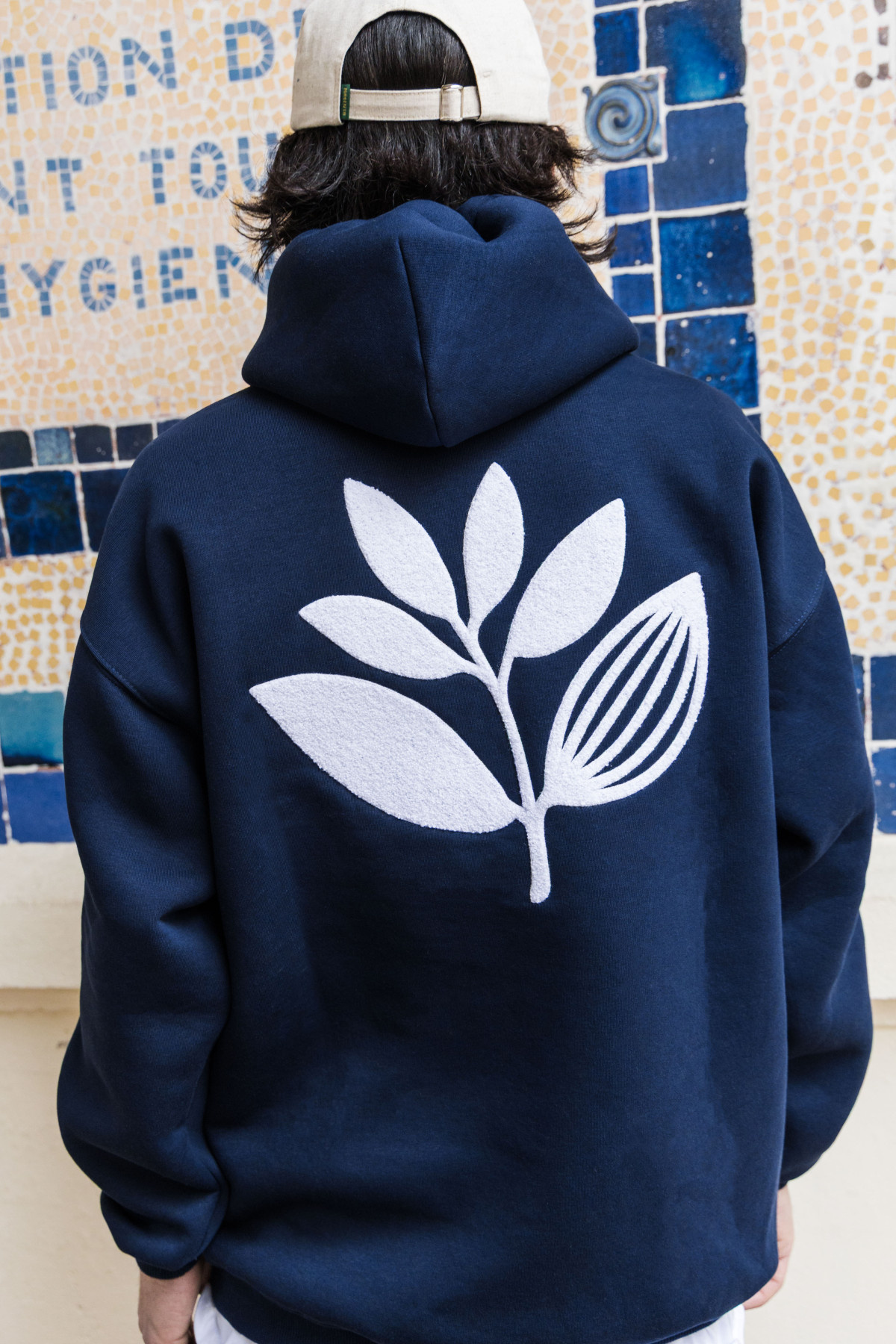 Magenta Chenille Hoodie - Dark Navy