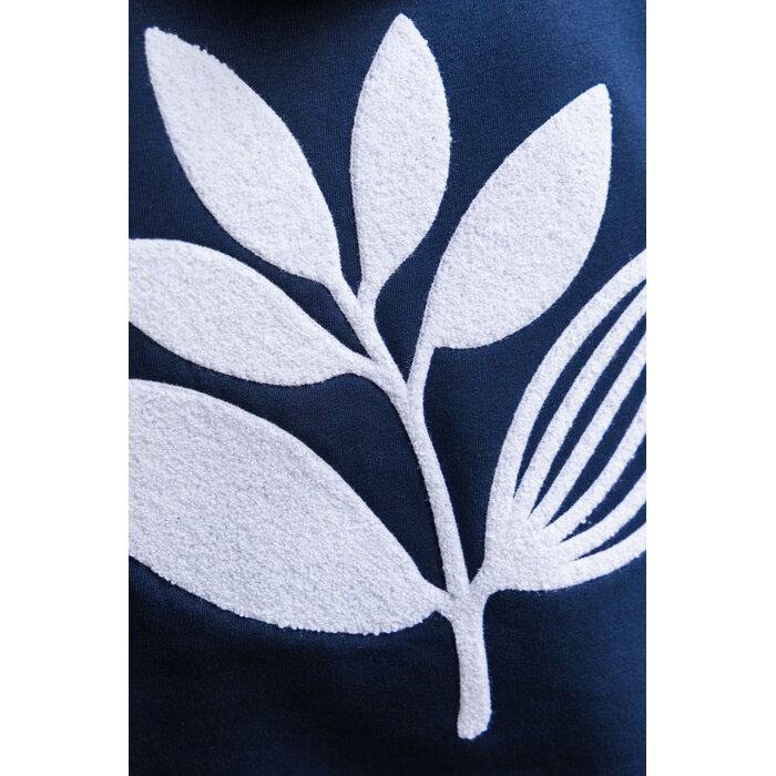 Magenta Chenille Hoodie - Dark Navy