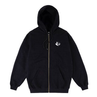 Magenta Yin Zipped Hoodie - Black