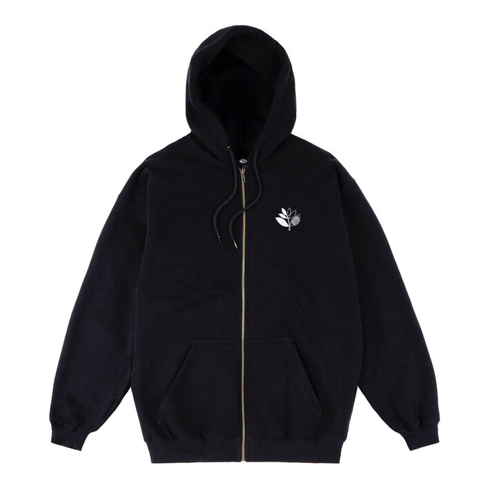 Magenta Yin Zipped Hoodie - Black
