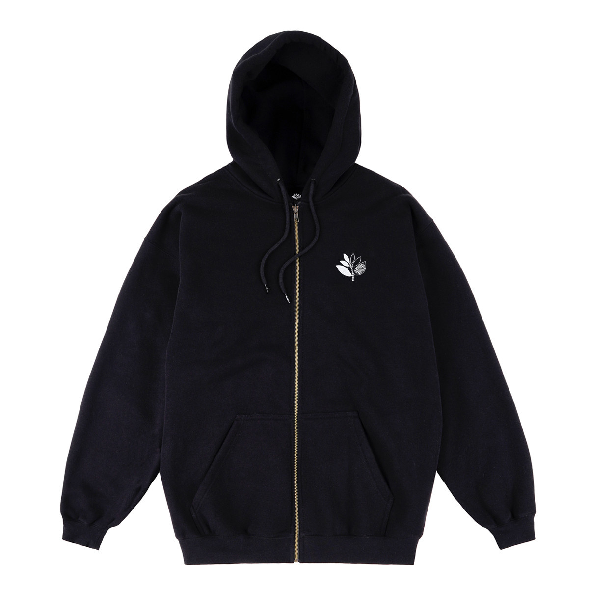 Magenta Yin Zipped Hoodie - Black