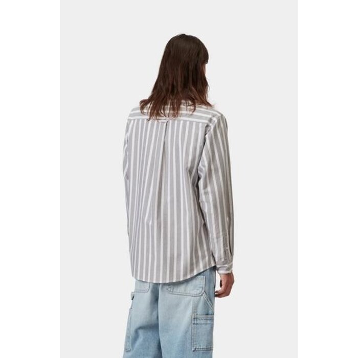 Carhartt WIP L/S Deven Shirt - Deven Stripe Black/White