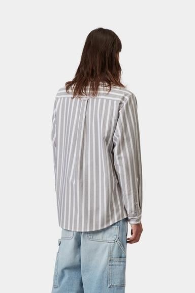 Carhartt WIP L/S Deven Shirt - Deven Stripe Black/White