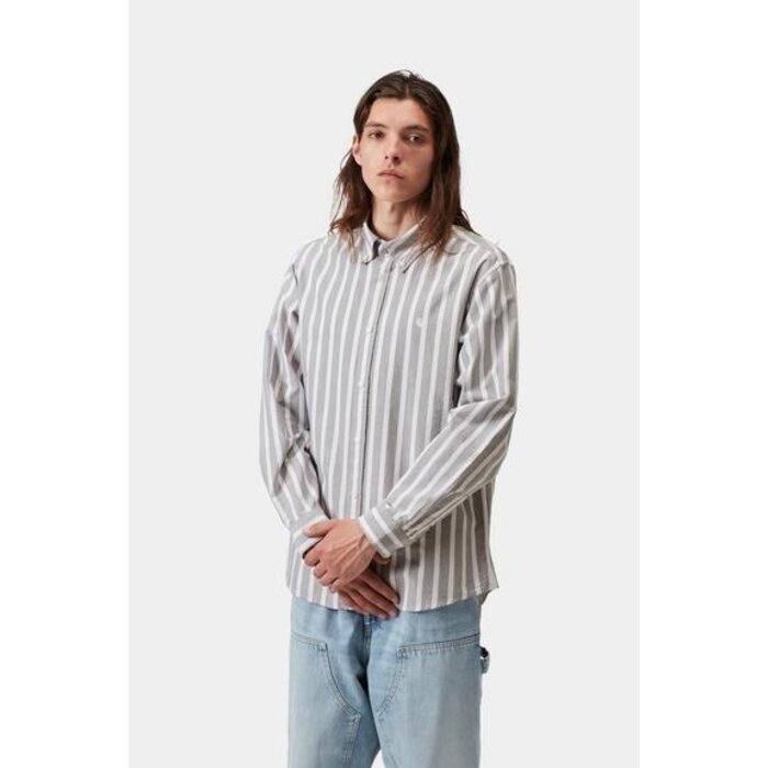 Carhartt WIP L/S Deven Shirt - Deven Stripe Black/White