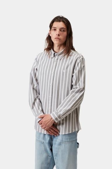 Carhartt WIP L/S Deven Shirt - Deven Stripe Black/White