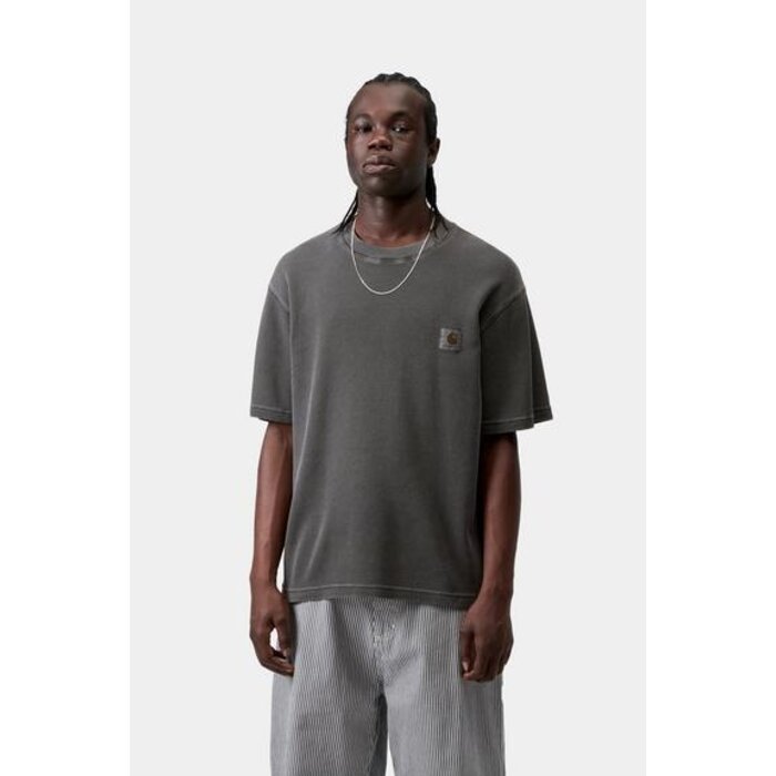 Carhartt WIP S/S Nelson Waffle T-Shirt - Black (Garment Dyed)