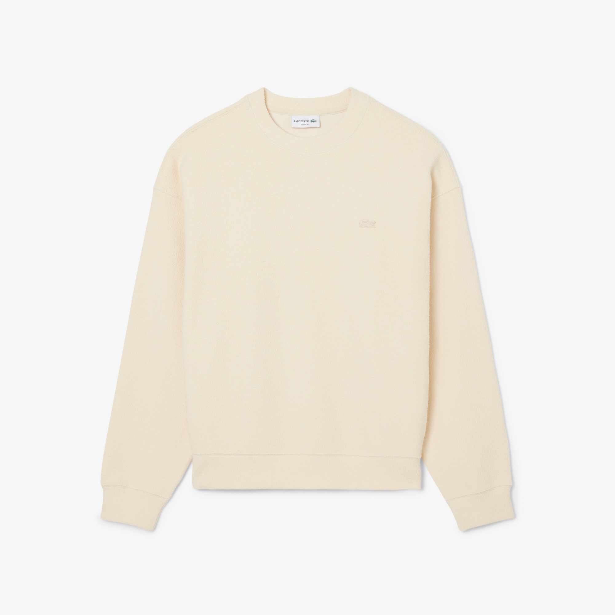 Lacoste Sweatshirt Col Rond Texturé - Beige