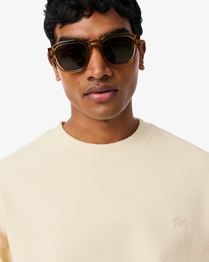 Lacoste Sweatshirt Col Rond Texturé - Beige