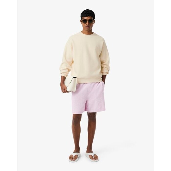 Lacoste Sweatshirt Col Rond Texturé - Beige