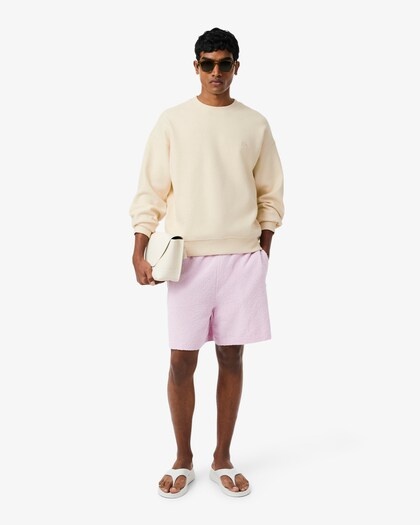 Lacoste Sweatshirt Col Rond Texturé - Beige