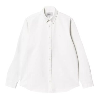 Carhartt WIP L/S Bolton Shirt - White (Garment Dyed)