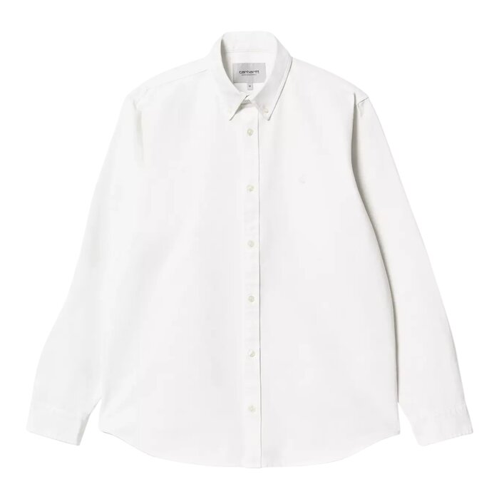 Carhartt WIP L/S Bolton Shirt - White (Garment Dyed)