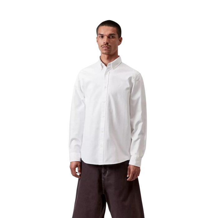 Carhartt WIP L/S Bolton Shirt - White (Garment Dyed)