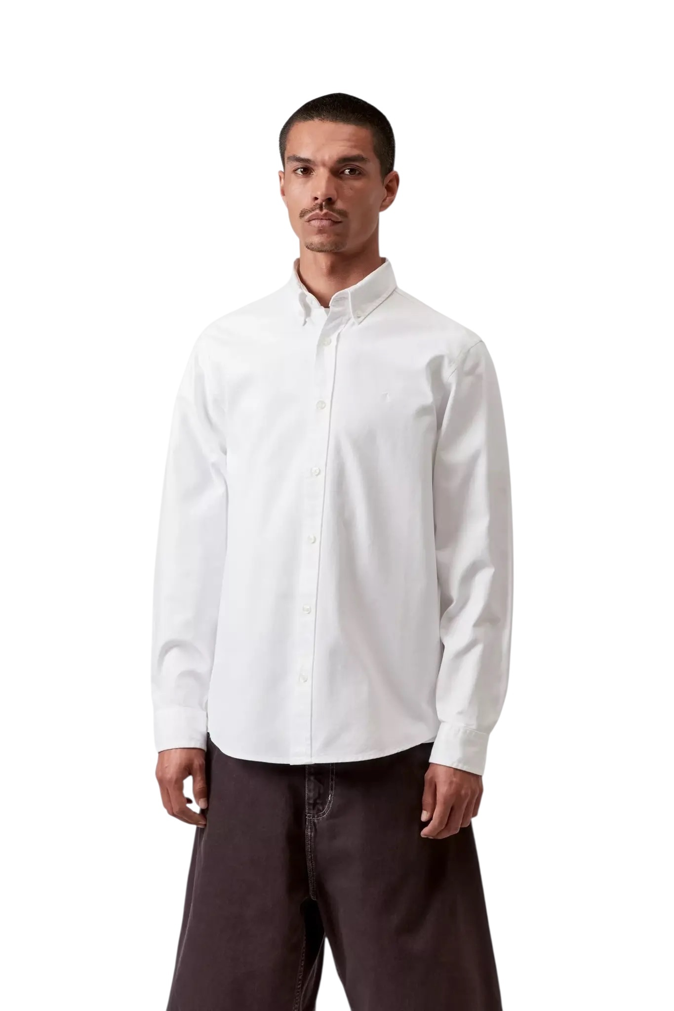 Carhartt WIP L/S Bolton Shirt - White (Garment Dyed)
