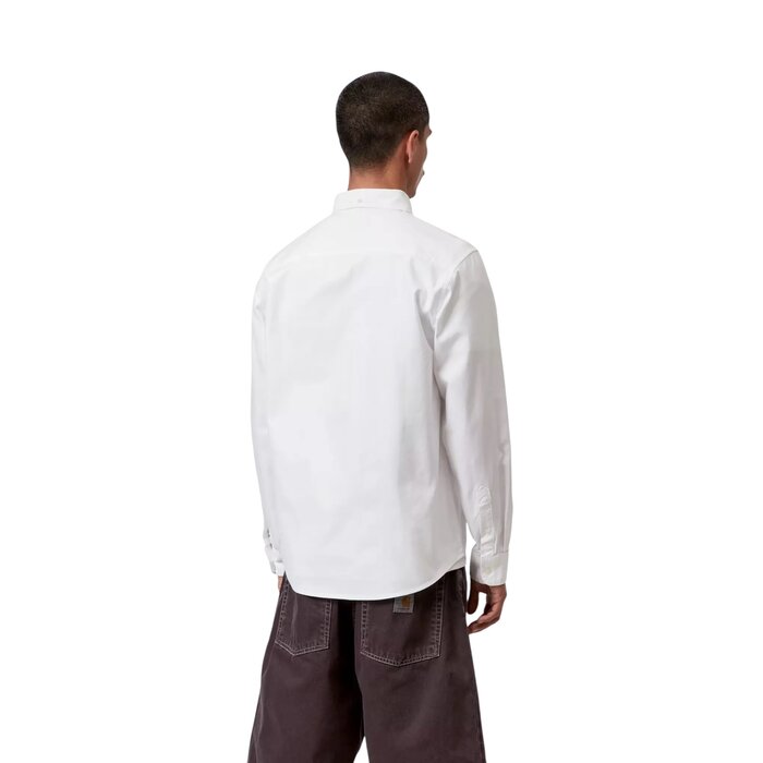 Carhartt WIP L/S Bolton Shirt - White (Garment Dyed)