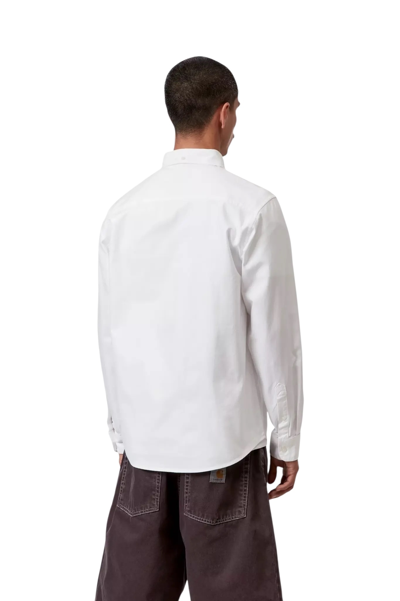 Carhartt WIP L/S Bolton Shirt - White (Garment Dyed)