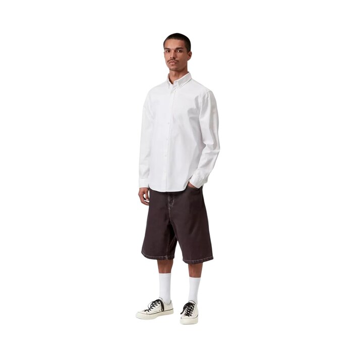 Carhartt WIP L/S Bolton Shirt - White (Garment Dyed)