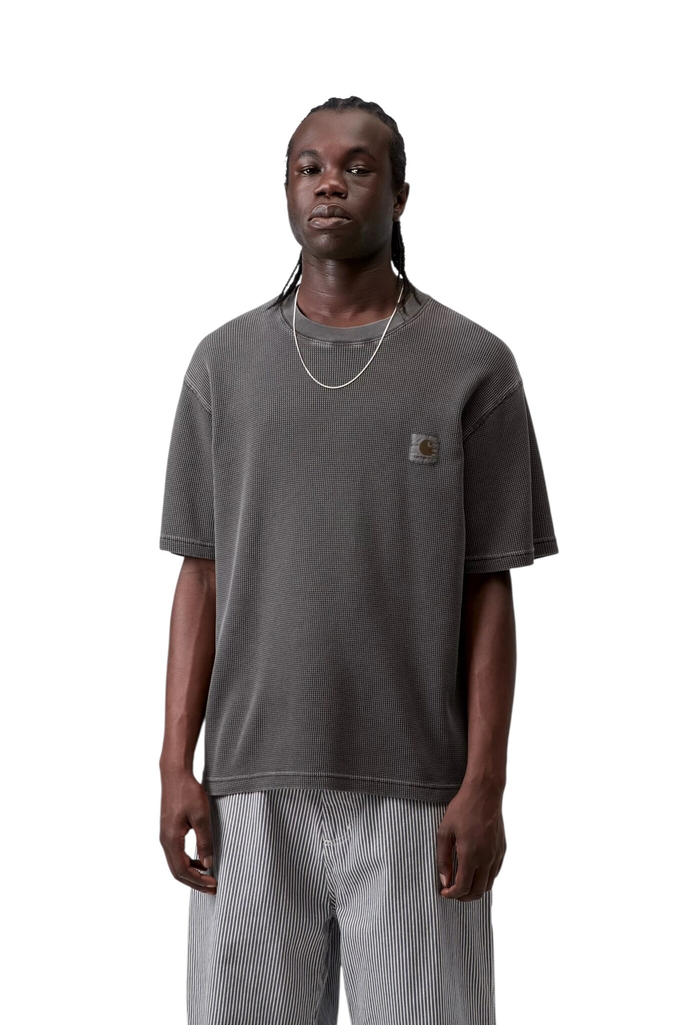 Carhartt WIP S/S Nelson Waffle T-Shirt - Black (Garment Dyed)