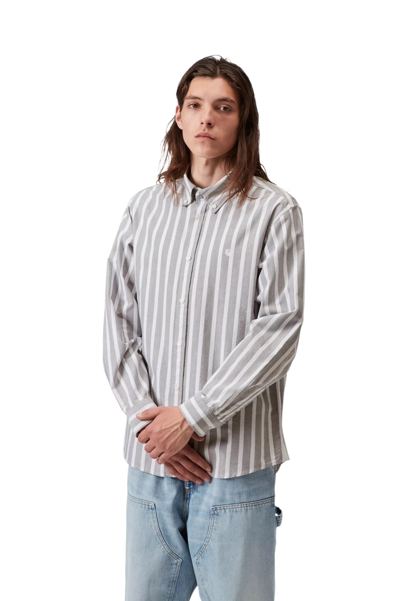 Carhartt WIP L/S Deven Shirt - Deven Stripe Black/White