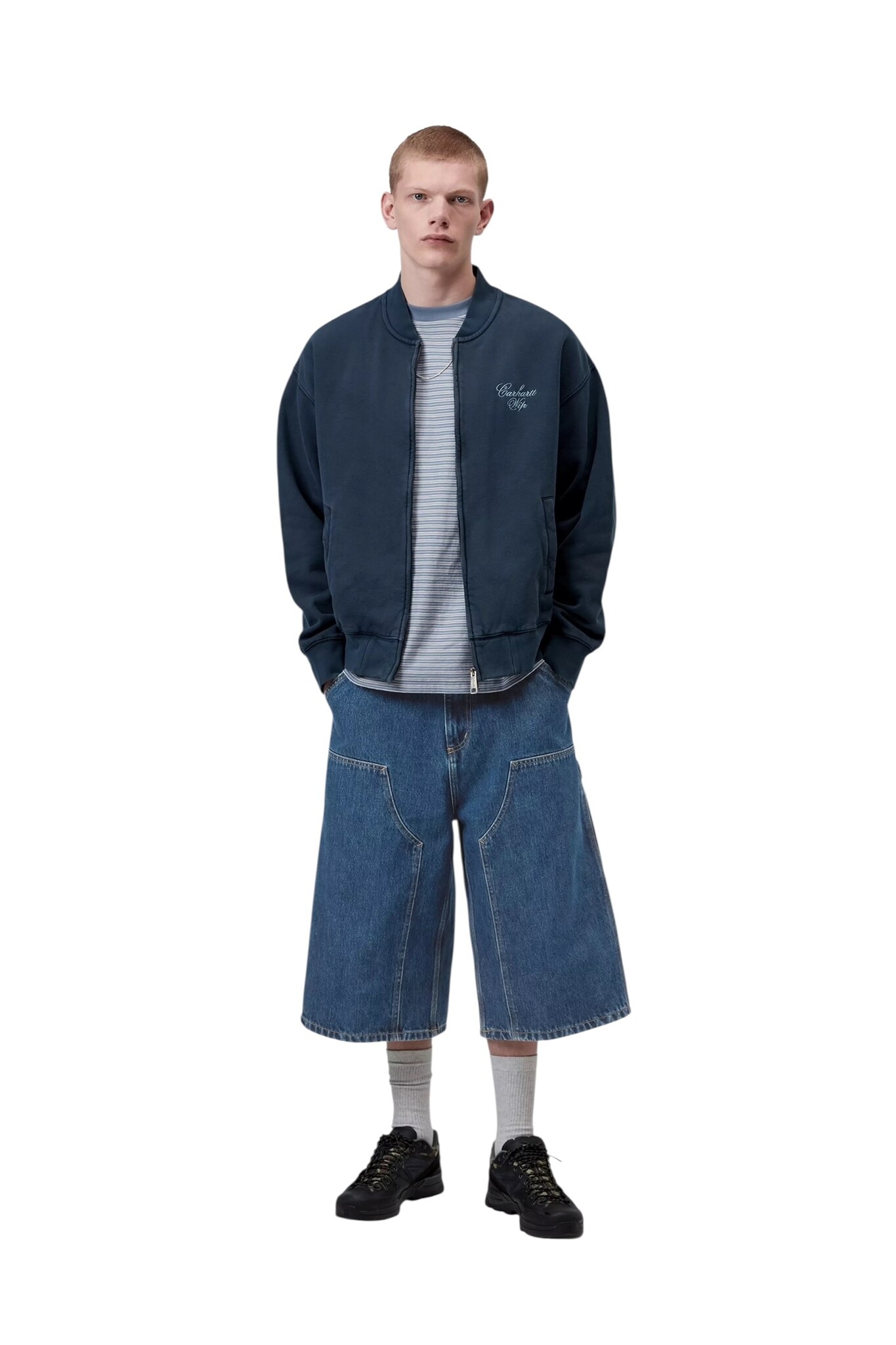Carhartt WIP OG Double Knee Long Short - Blue Stone Washed