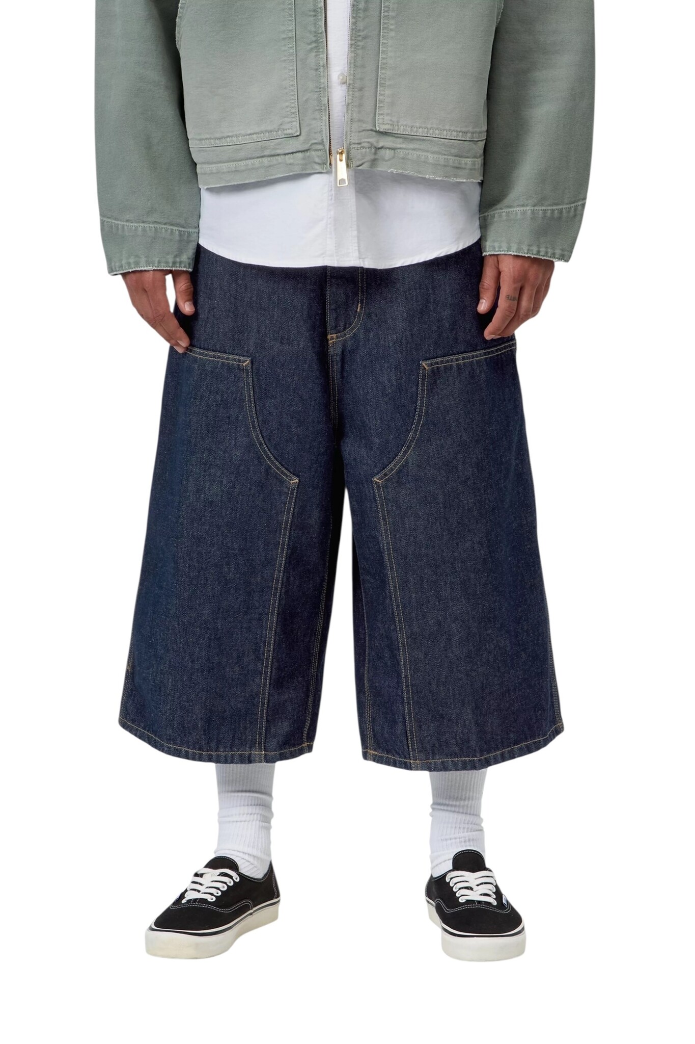 Carhartt WIP OG Double Knee Long Short - Blue Rinsed