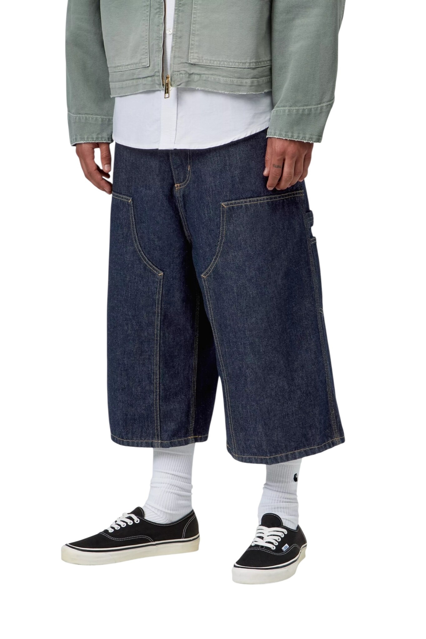 Carhartt WIP OG Double Knee Long Short - Blue Rinsed