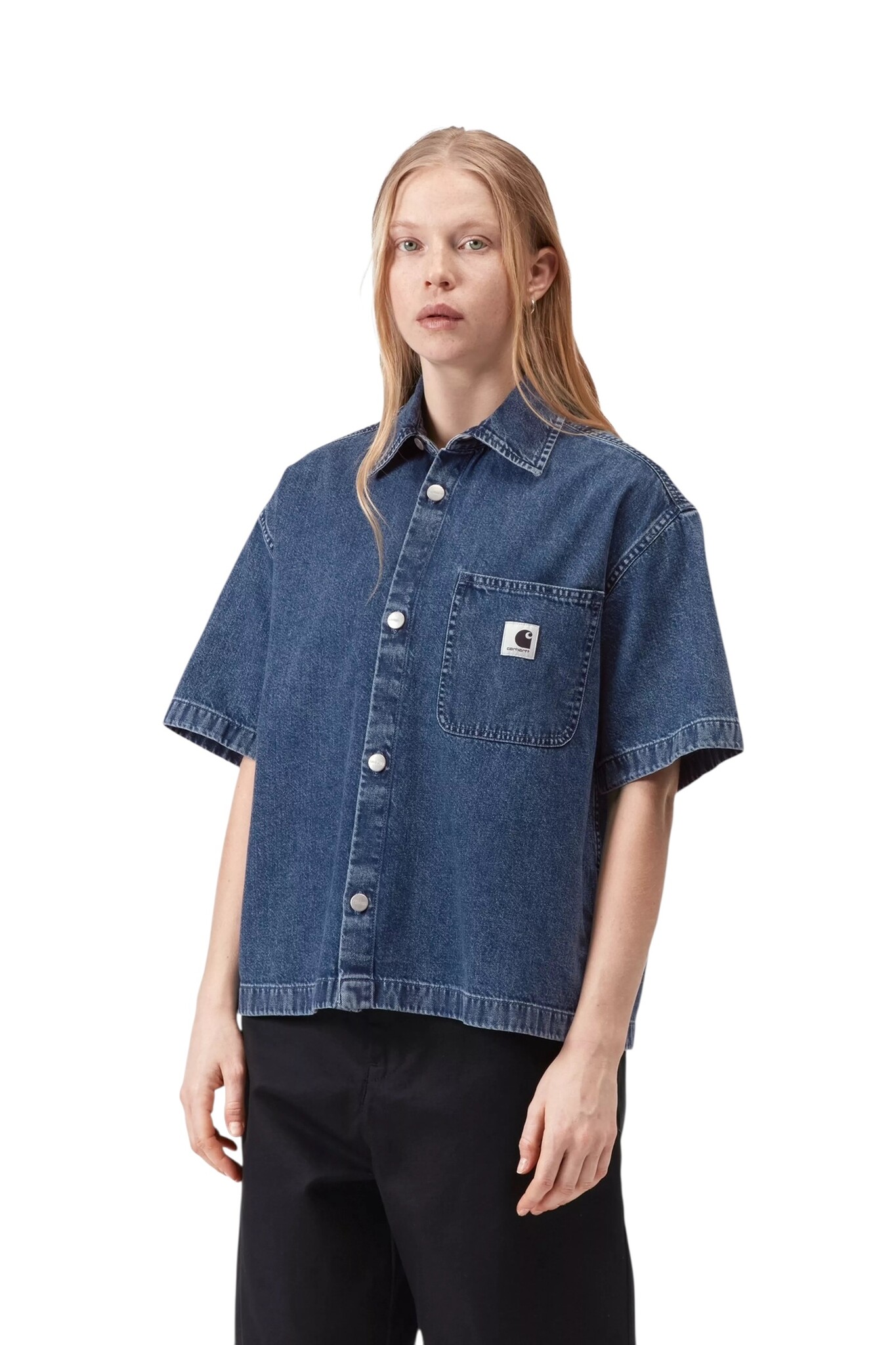 Carhartt WIP W' S/S Lovilia Shirt - Blue Stone Washed
