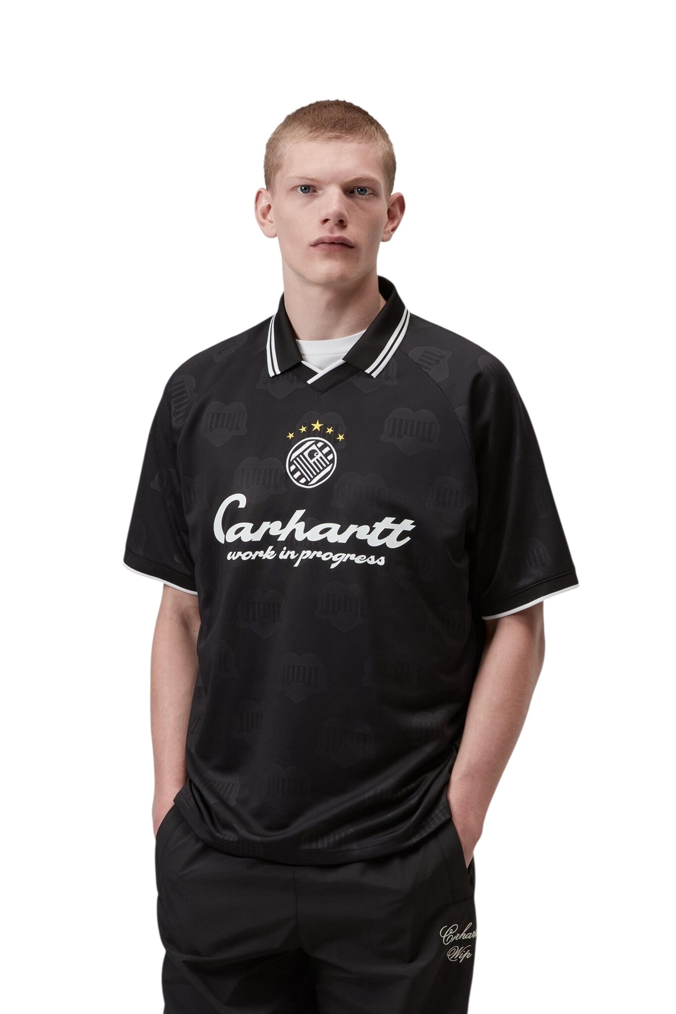 Carhartt WIP S/S Terrace Football T-Shirt - Heart Train Jacquard/Black