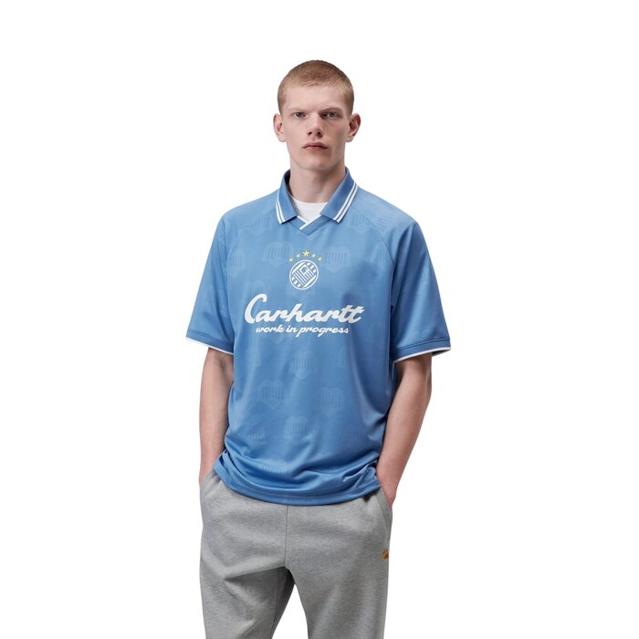 Carhartt WIP S/S Terrace Football T-Shirt - Heart Train Jacquard/Curacao
