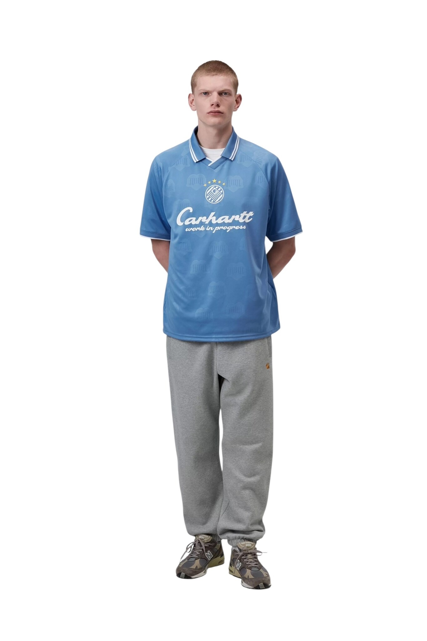 Carhartt WIP S/S Terrace Football T-Shirt - Heart Train Jacquard/Curacao