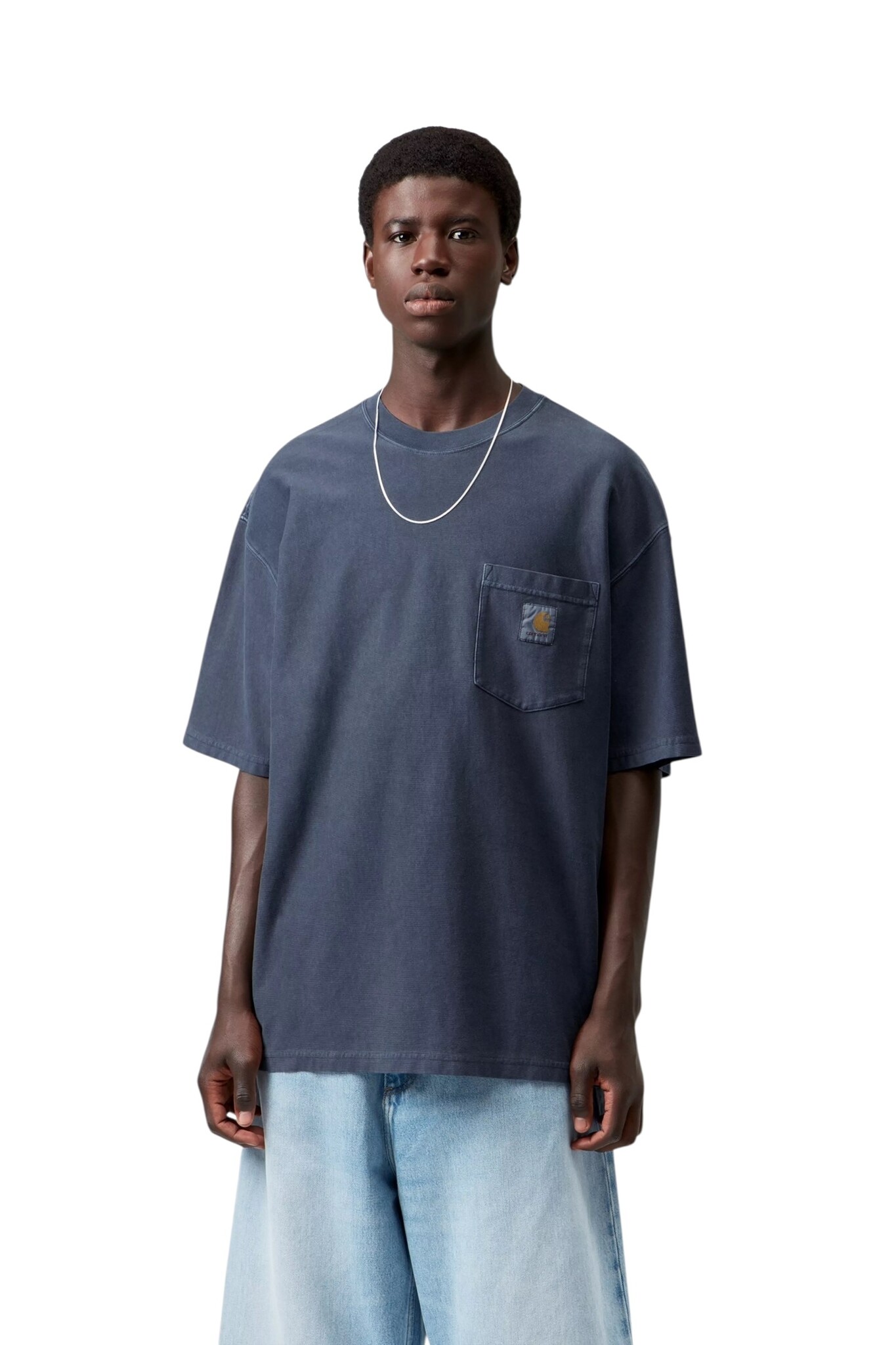 Carhartt WIP S/S Loose Pocket T-Shirt - Dark Navy Garment Dyed