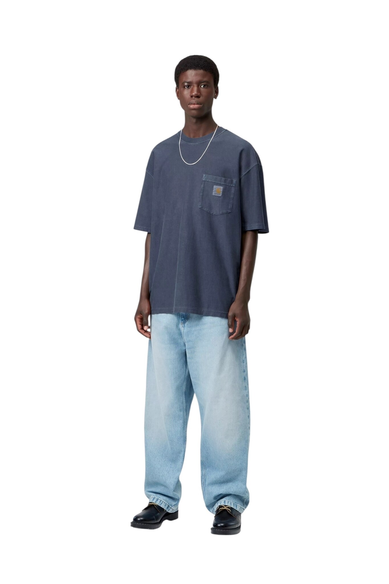 Carhartt WIP S/S Loose Pocket T-Shirt - Dark Navy Garment Dyed