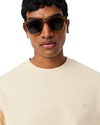 Lacoste Sweatshirt Col Rond Texturé - Beige