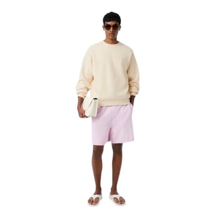 Lacoste Sweatshirt Col Rond Texturé - Beige
