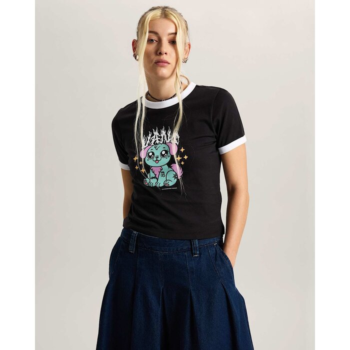 Vans W' Puppy Ringer T-Shirt - Black