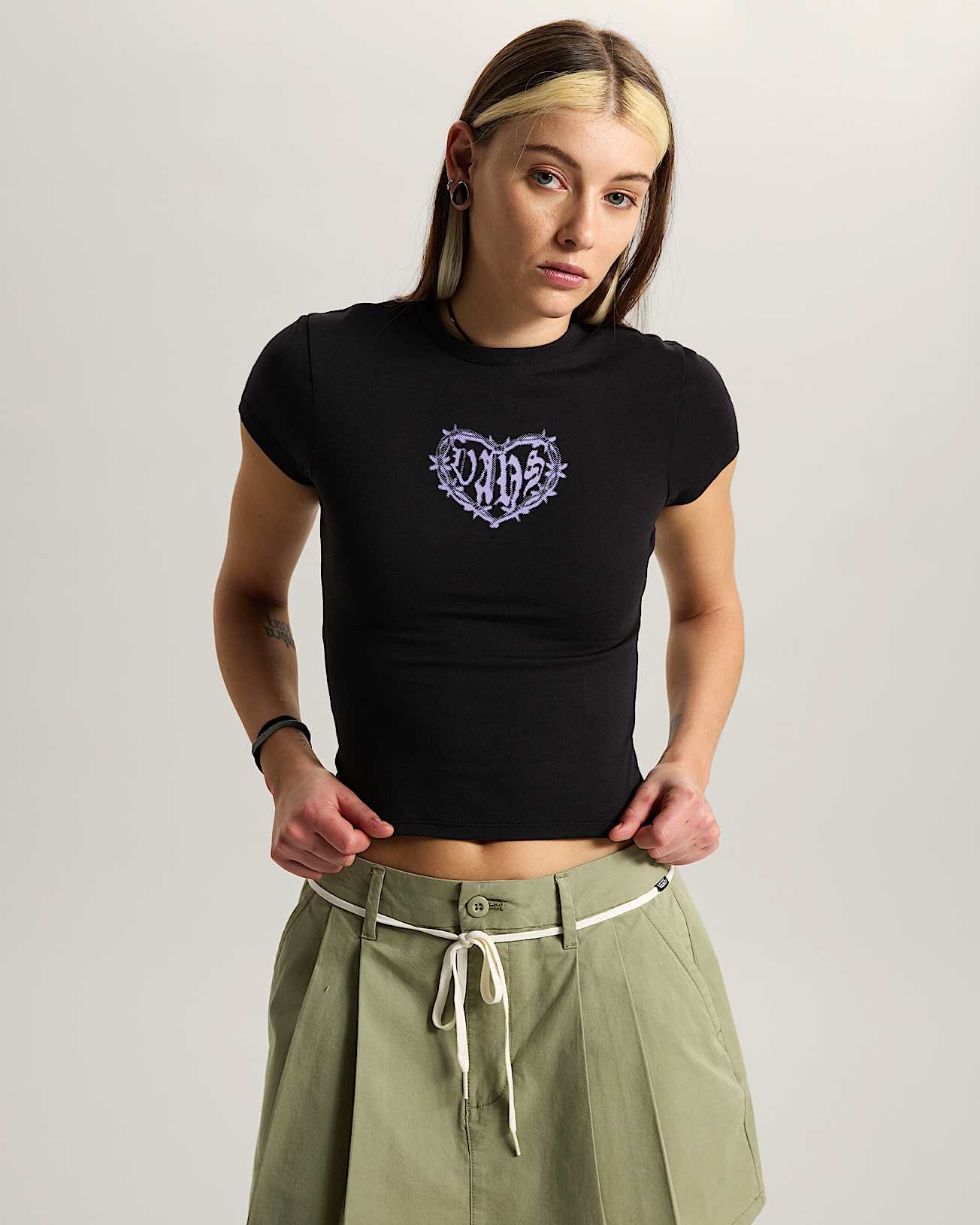 Vans W' Barbed Heart T-Shirt - Black