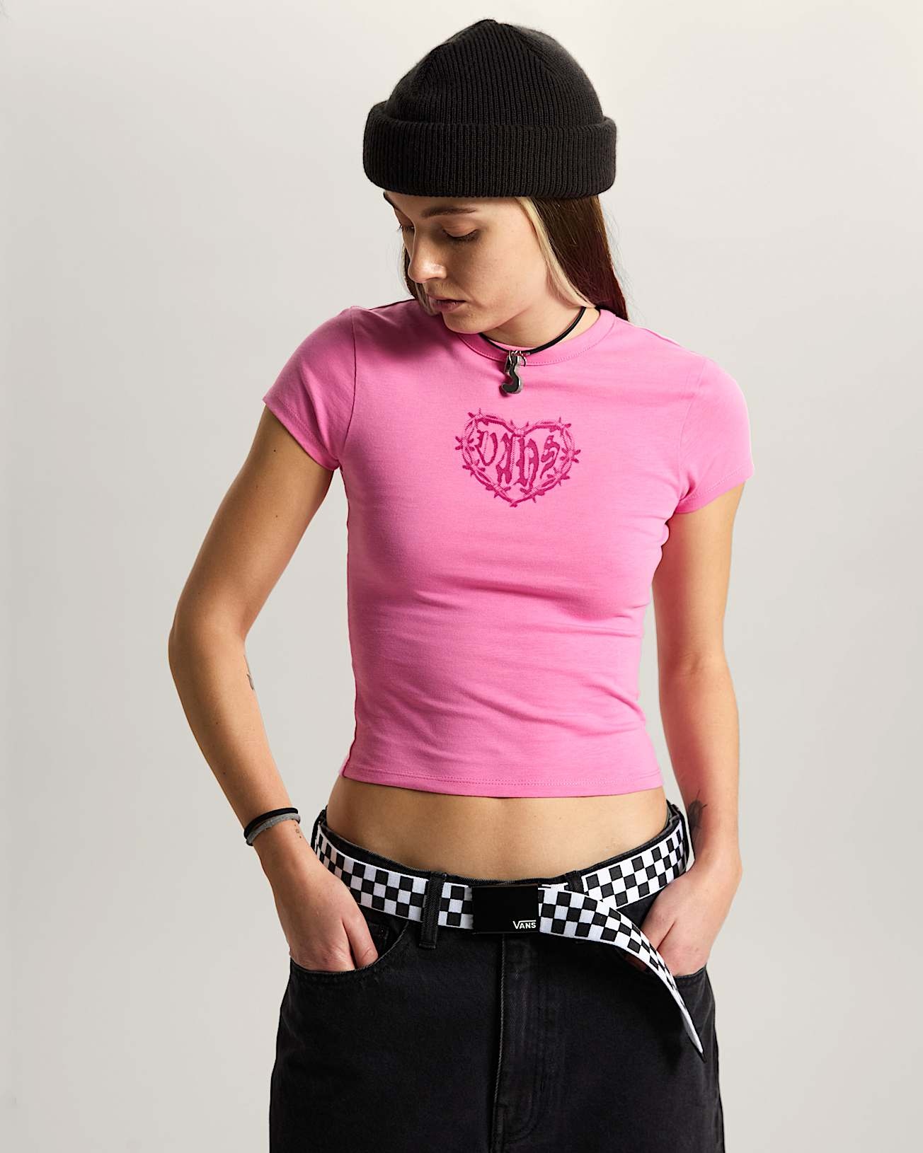 Vans W' Barbed Heart T-Shirt - Pink Fizz