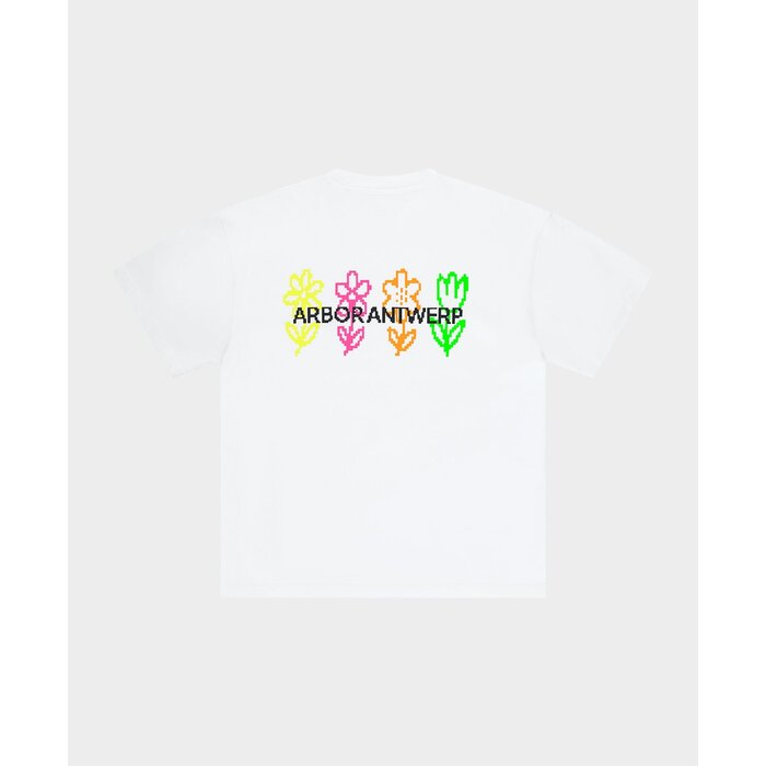 Arbor Antwerp Pixel Flower T-shirt - White