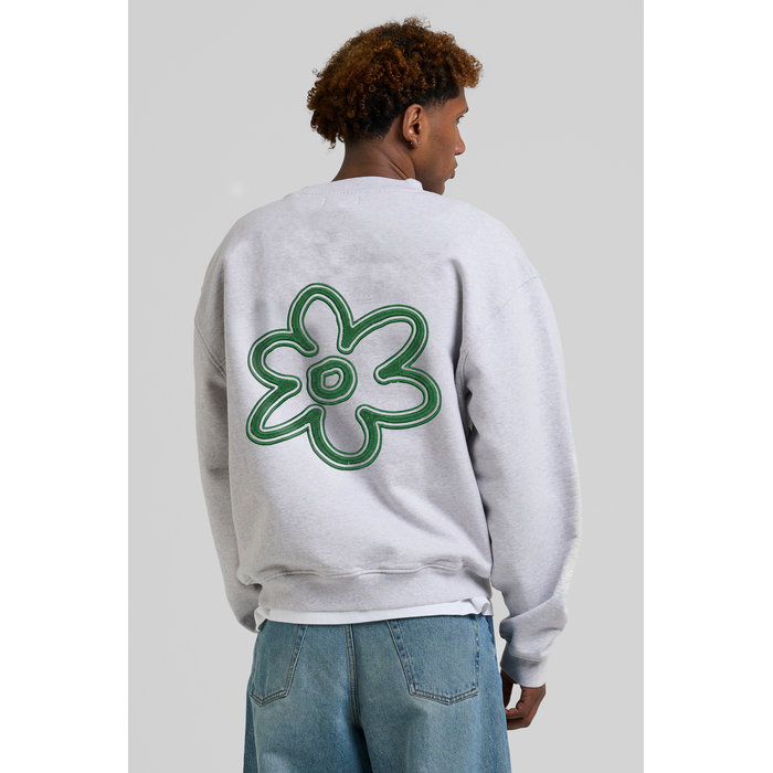 Arbor Antwerp Line Flower Crewneck - Melange