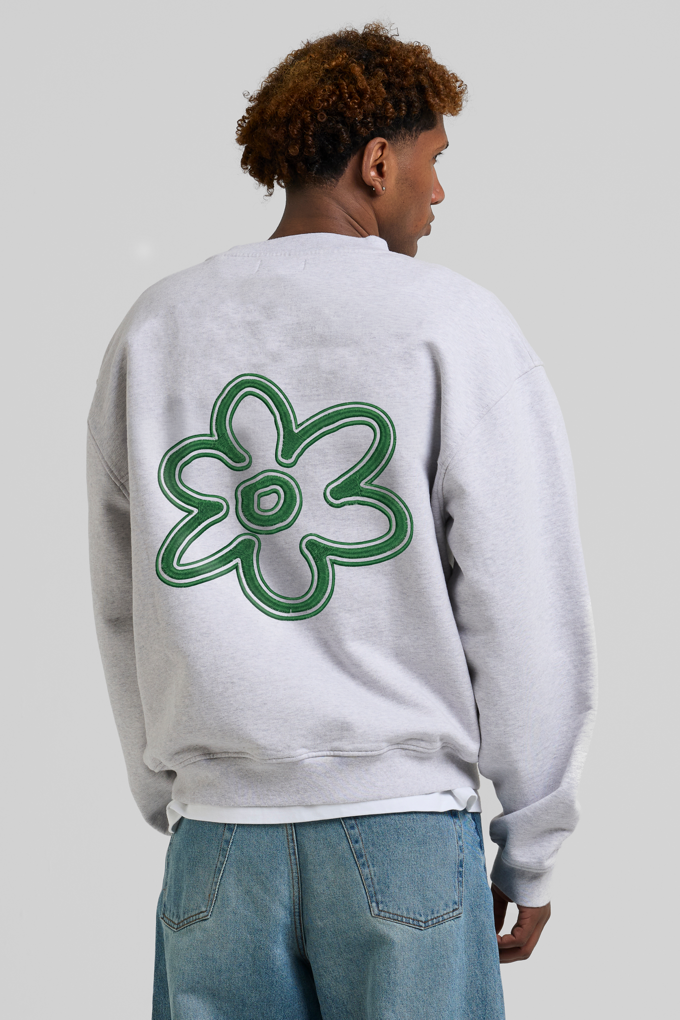 Arbor Antwerp Line Flower Crewneck - Melange