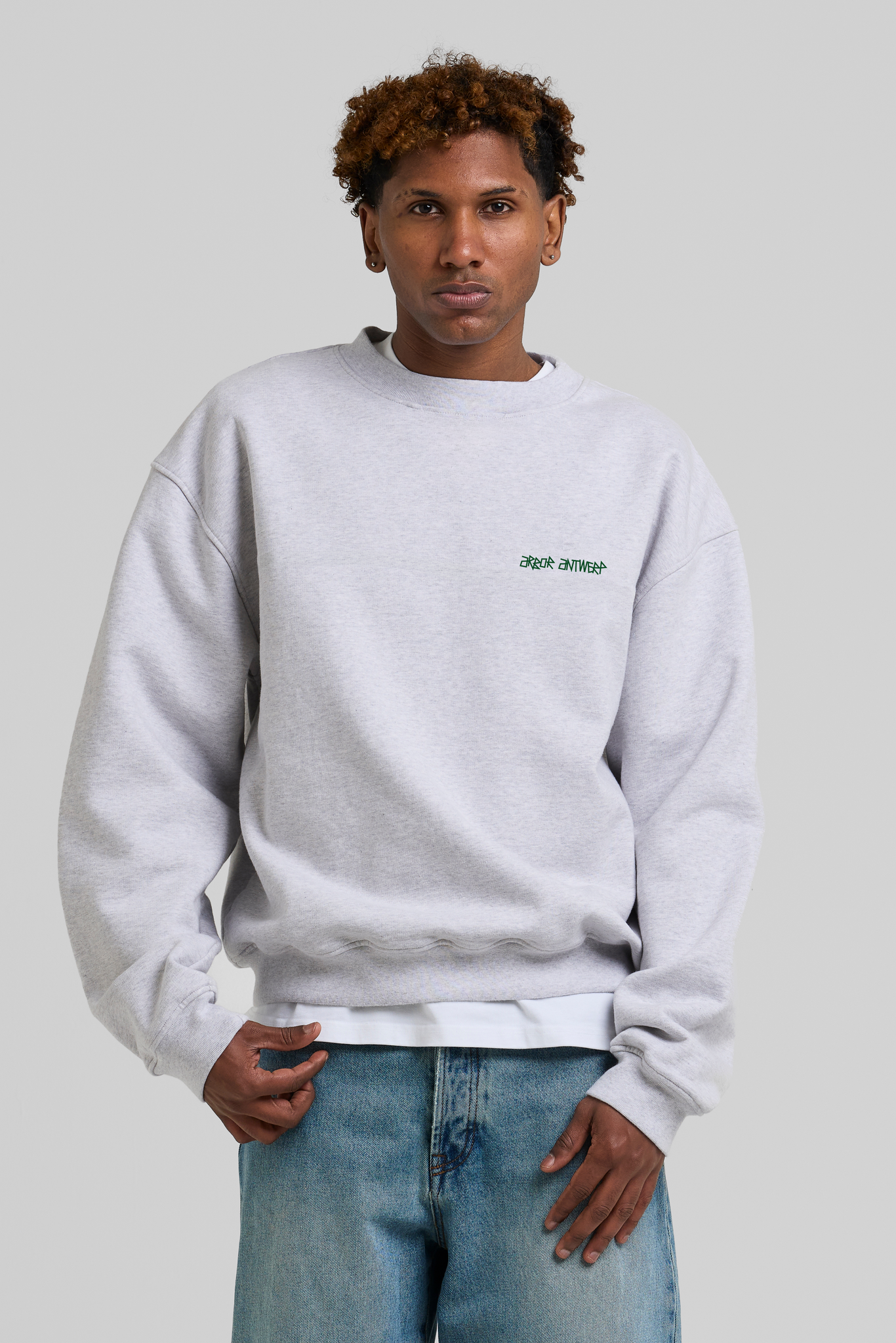 Arbor Antwerp Line Flower Crewneck - Melange