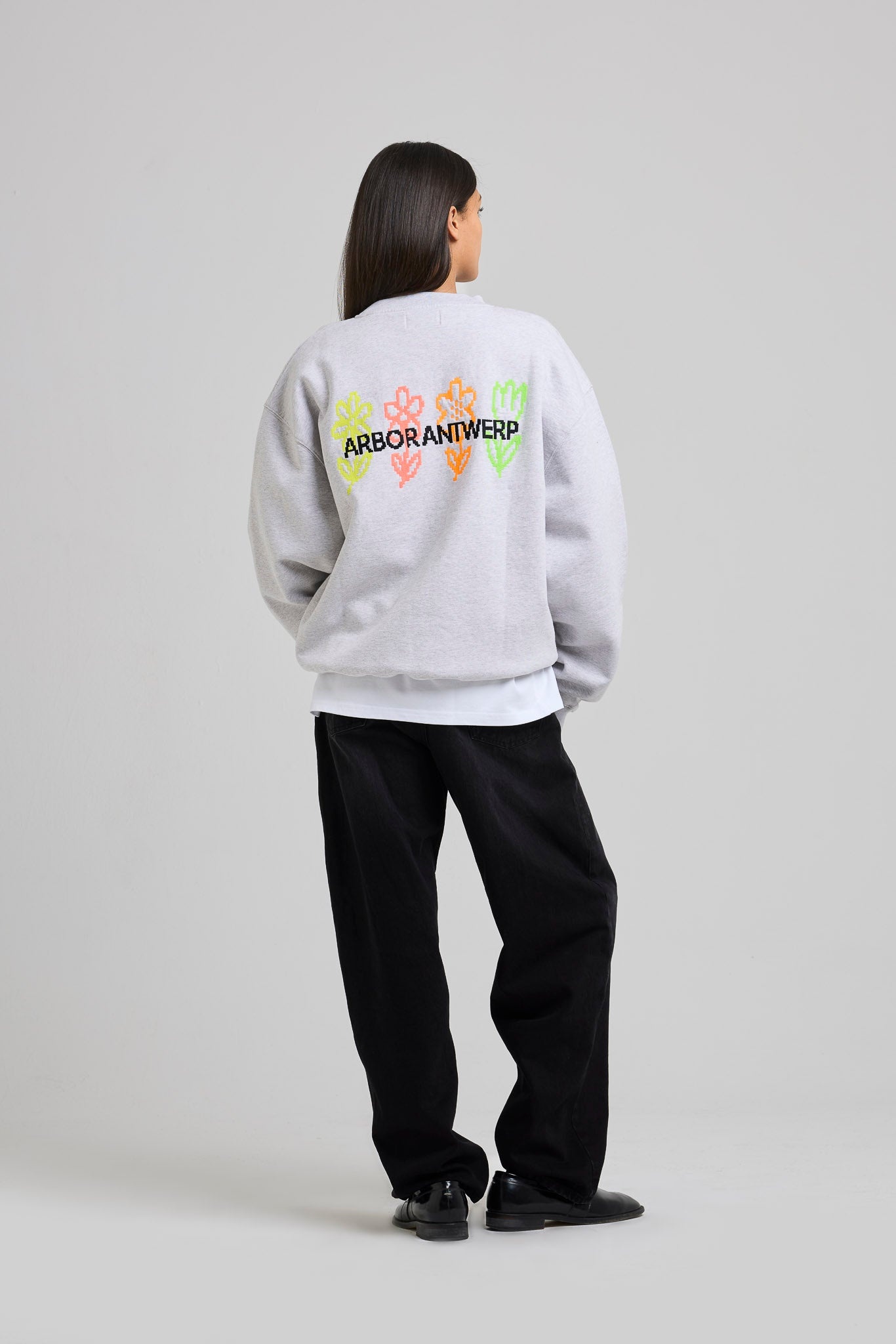 Arbor Antwerp Pixel Flower Crewneck - Melange